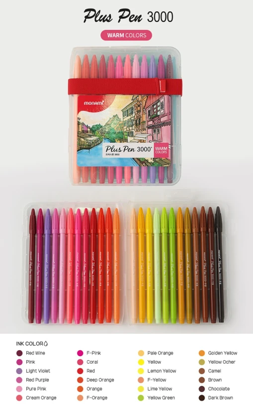 Monami Plus Pen 3000 (fiber tip pen) - 48 Set