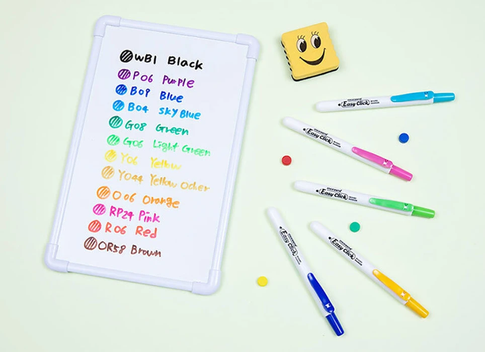 Monami EasyClick Board Marker Set -12 Colours