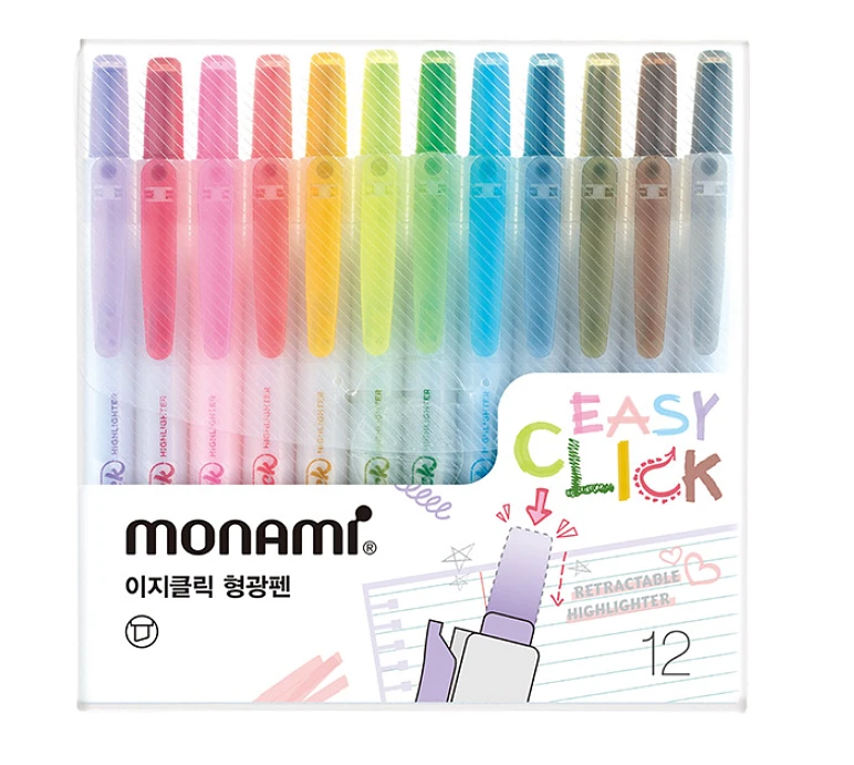 Monami EasyClick Highlighter Set -12 Colours