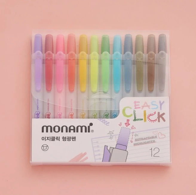 Monami EasyClick Highlighter Set -12 Colours