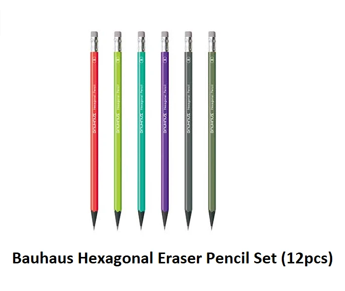 Bauhaus Hexagonal Eraser Pencil Set(12pcs)