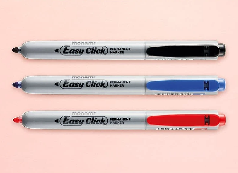 Monami EasyClick Permanent Marker Basic Colour