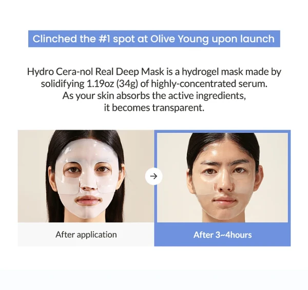 BIOCANCE Hydro Cera-nol Real Deep Mask 1 Pack(4 Sheets)